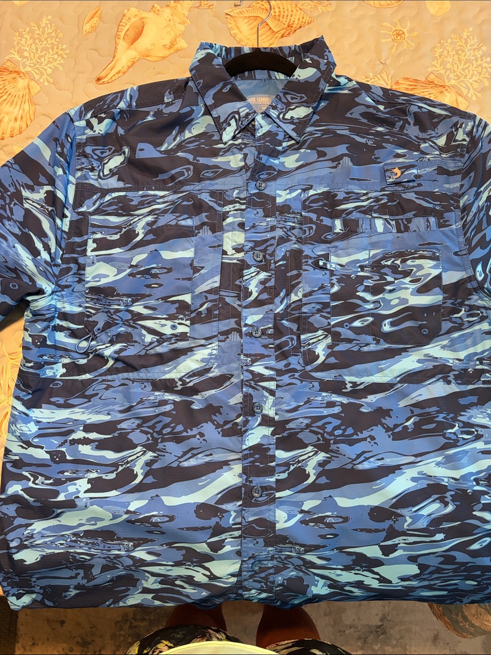 Reel Legends Men’s Blue Camouflage Shirt Jacket